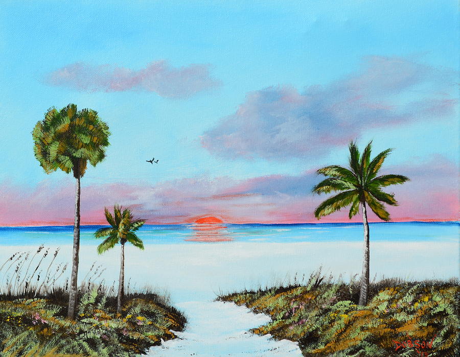 Another Siesta Key Sunset Painting by Lloyd Dobson