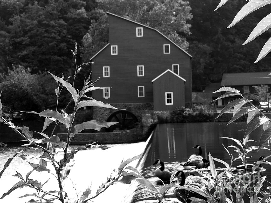 Another View of Red Mill in B/W Photograph by Jacqueline M Lewis