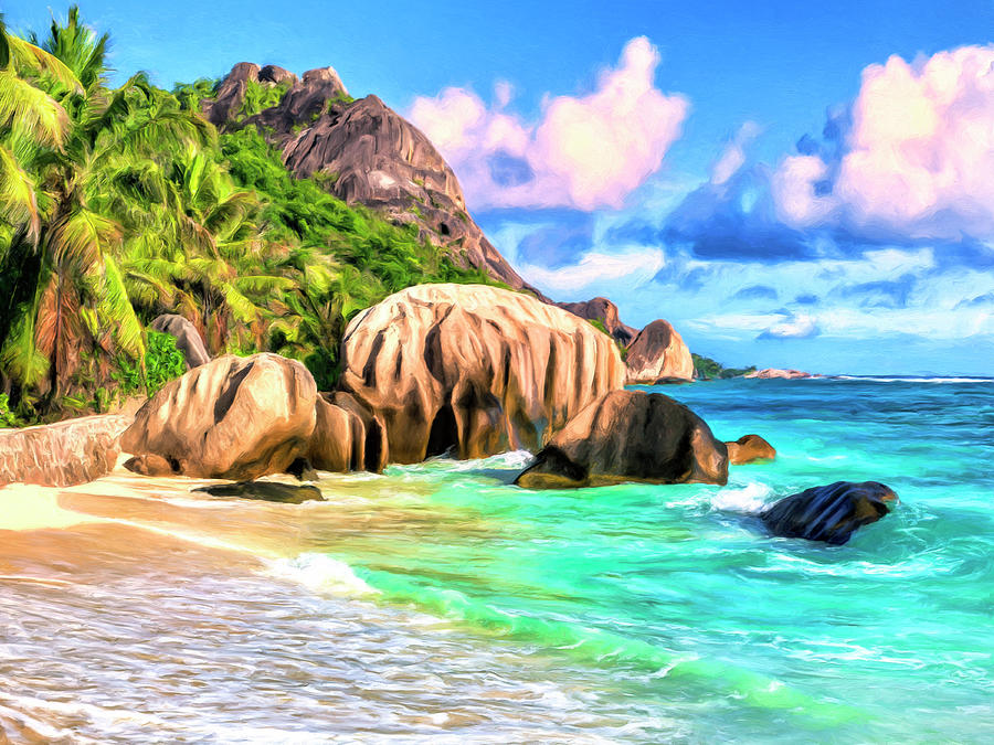 Anse Source dArgent Seychelles Painting by Dominic Piperata