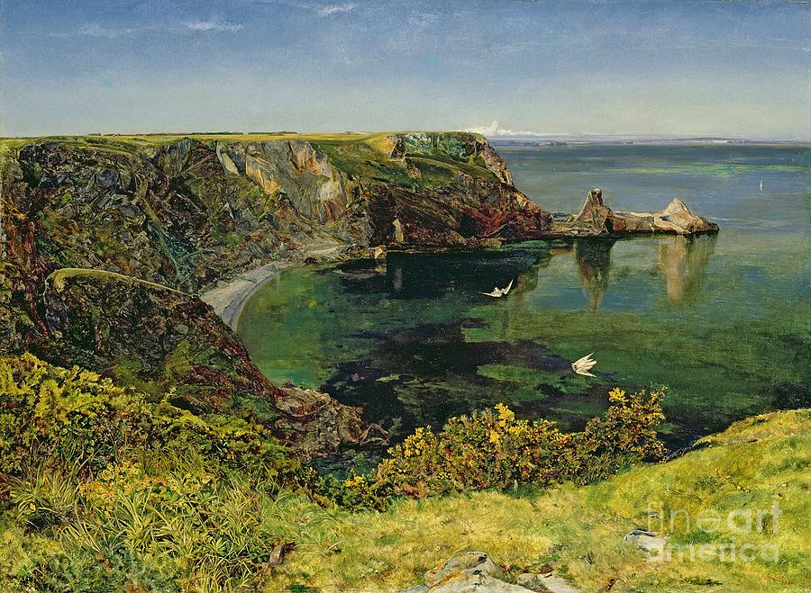 John William Inchbold Painting - Ansteys Cove in Devon by John William Inchbold