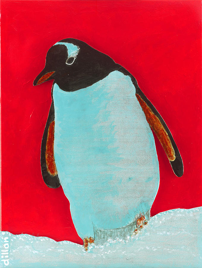 Penquins Painting - Antarctic Andy by Richard W Dillon