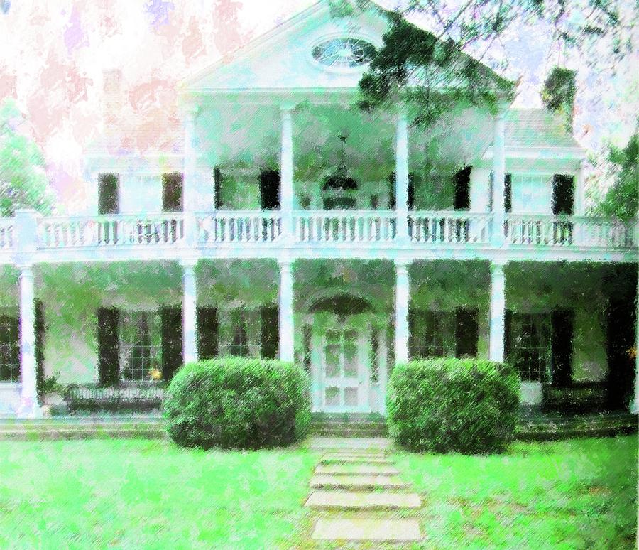 Antebellum Home Mississippi Mixed Media by Florene Welebny