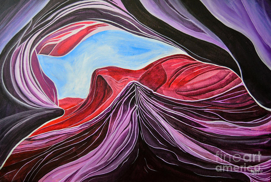 Antelope Canyon Painting by Lynellen Nielsen