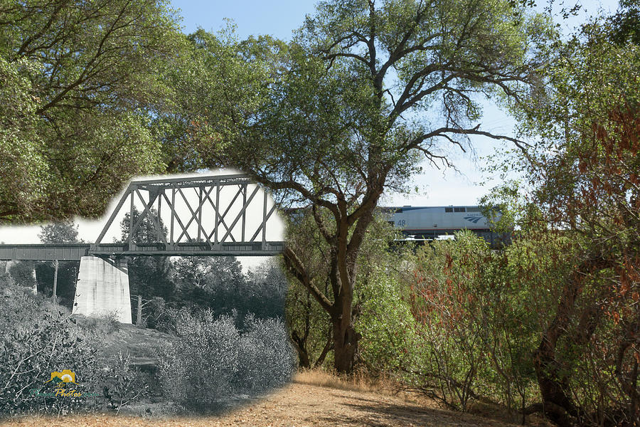 Antelope Creek Railroad Bridge - then and now Photograph by Jim Thompson