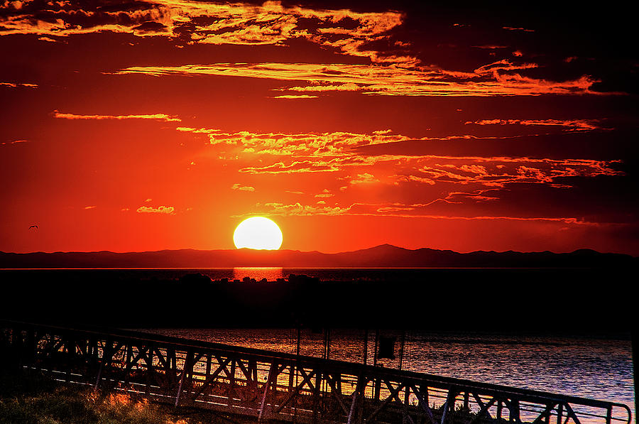 Antelope Island Marina sunset Photograph by Bryan Carter