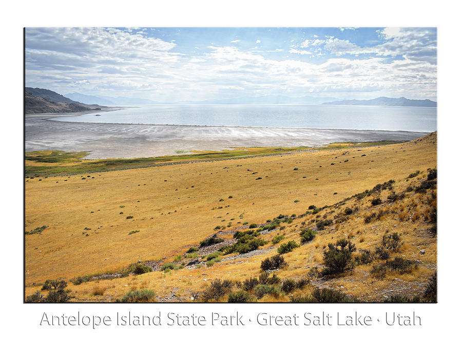 Antelope Island State Park Great Salt Lake 02 Text Photograph by Thomas Woolworth