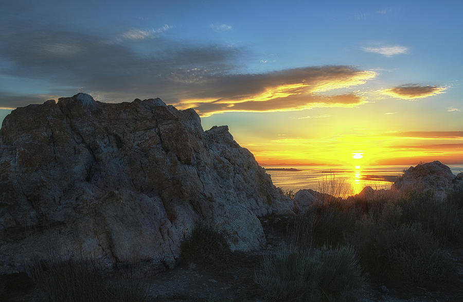 Antelope Island Sunset Photograph by Art Cole