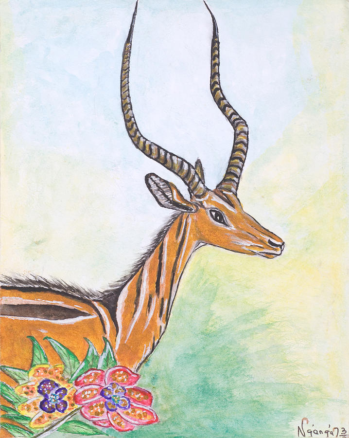 Animal Painting - Antelope by Ken Nganga
