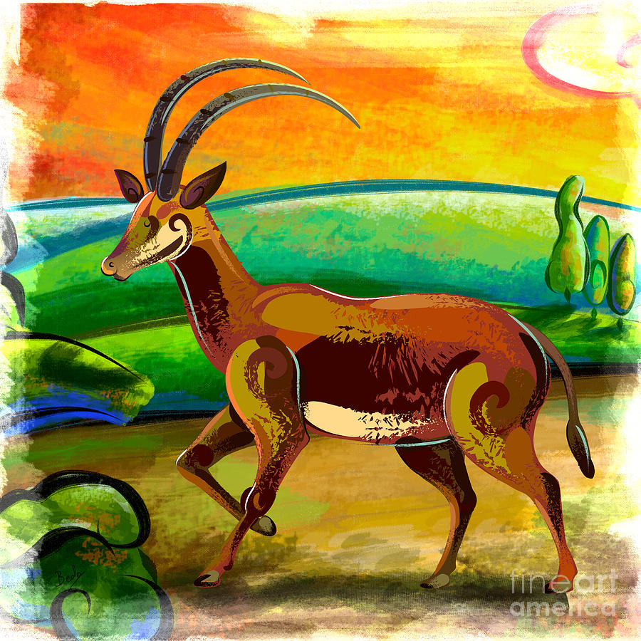 Nature Painting - Antelope Of The Valley by Peter Awax