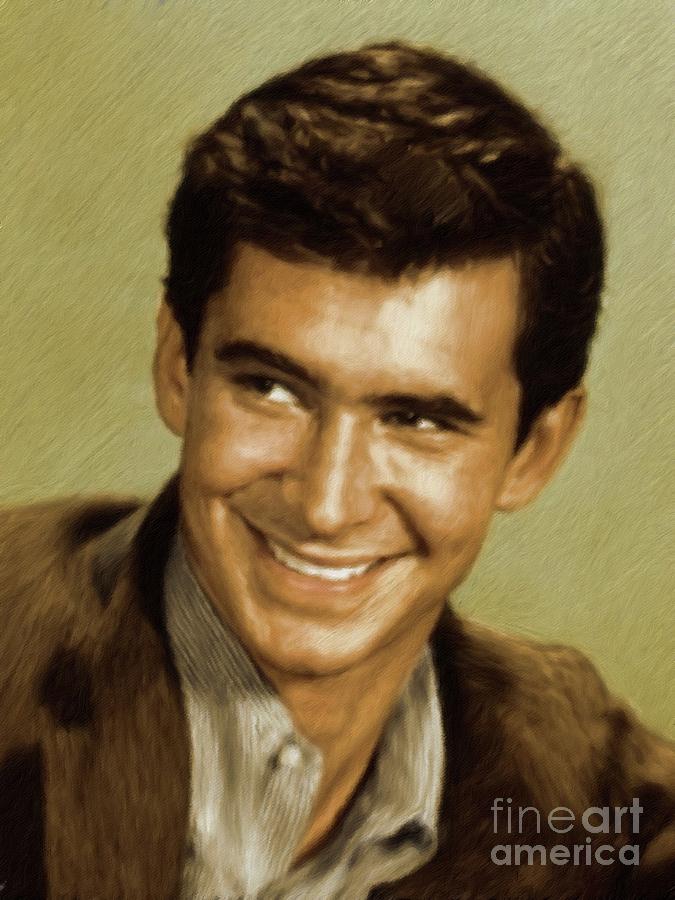 Psycho Movie Painting - Anthony Perkins, Vintage Actor by Esoterica Art Agency