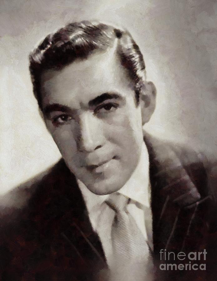 Hollywood Painting - Anthony Quinn, Vintage Actor by Esoterica Art Agency