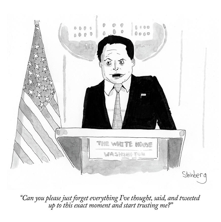 Anthony Scaramucci at Press Briefing Drawing by Avi Steinberg