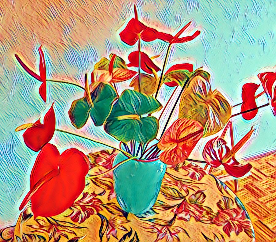 Anthurium Bouquet of the Day - Multiple Color Photograph by Joalene Young