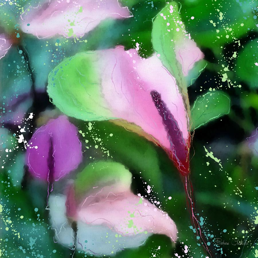 Anthurium Paint Splash Painting by Barbara Chichester