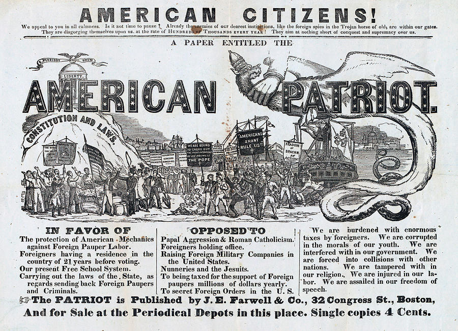 1850s Photograph - Anti-irish Advertisement. An by Everett