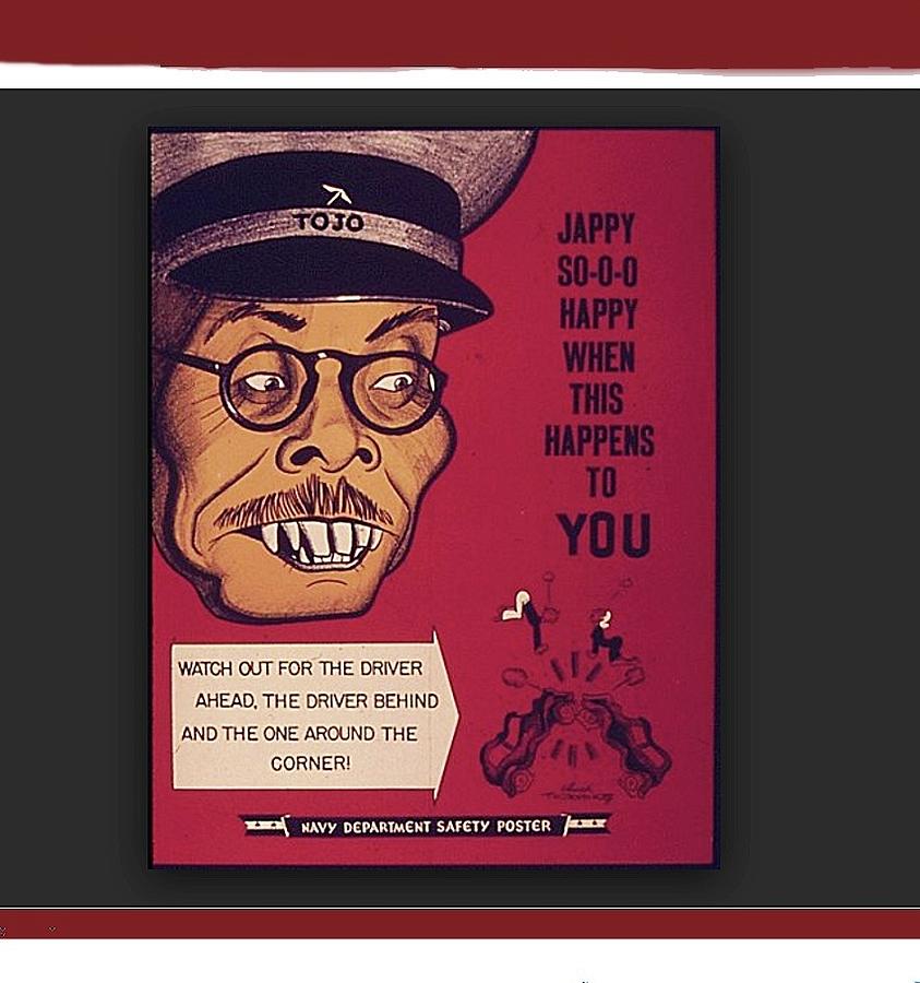 Anti Japanese Tojo propoganda poster c.1944 frame added 2016 Photograph by David Lee Guss