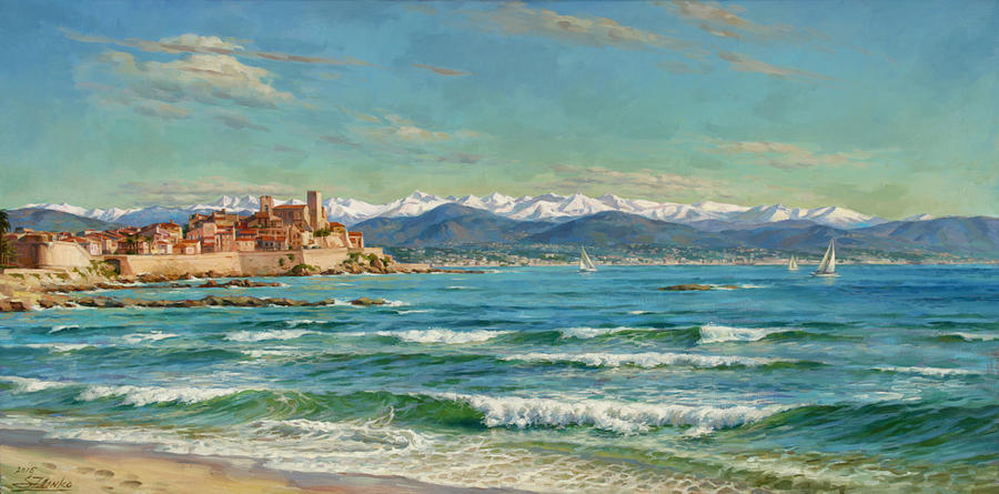 Antibes. South of France. Painting by Serguei Zlenko