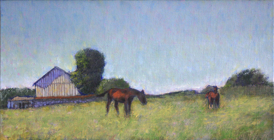 Horse Painting - Antietam Horse Farm by David Zimmerman