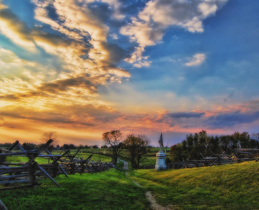 Antietam Sunset on the Sunken Road Photograph by Violet Clark