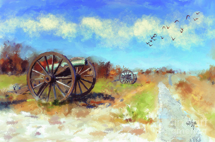 Fall Digital Art - Antietam Under Blue Skies  by Lois Bryan