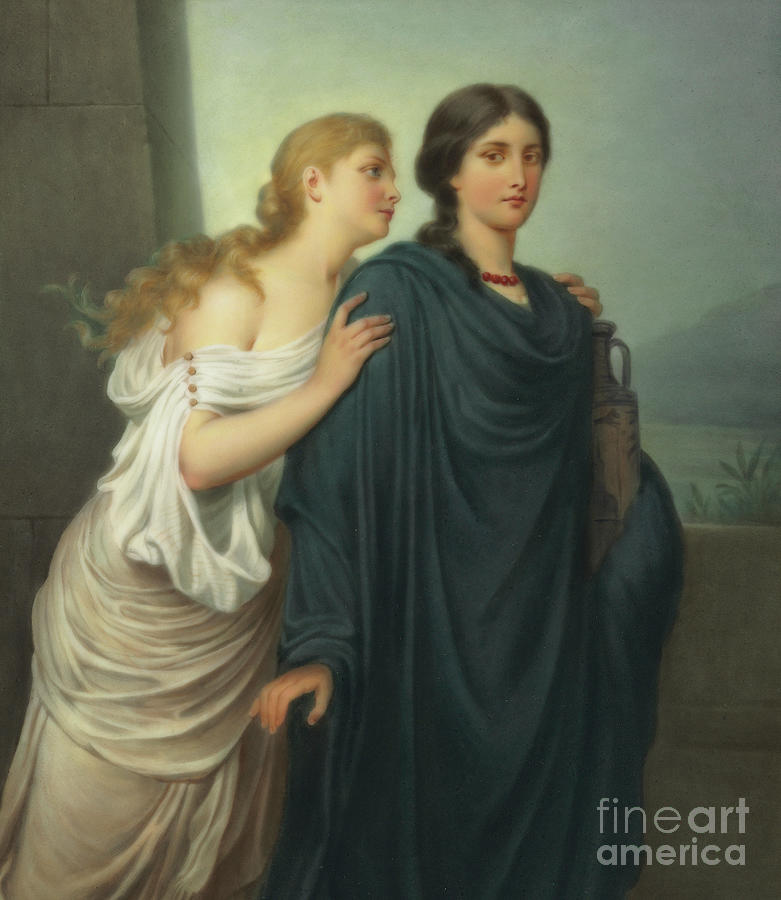 Antigone And Ismene Painting by Emil Teschendorff