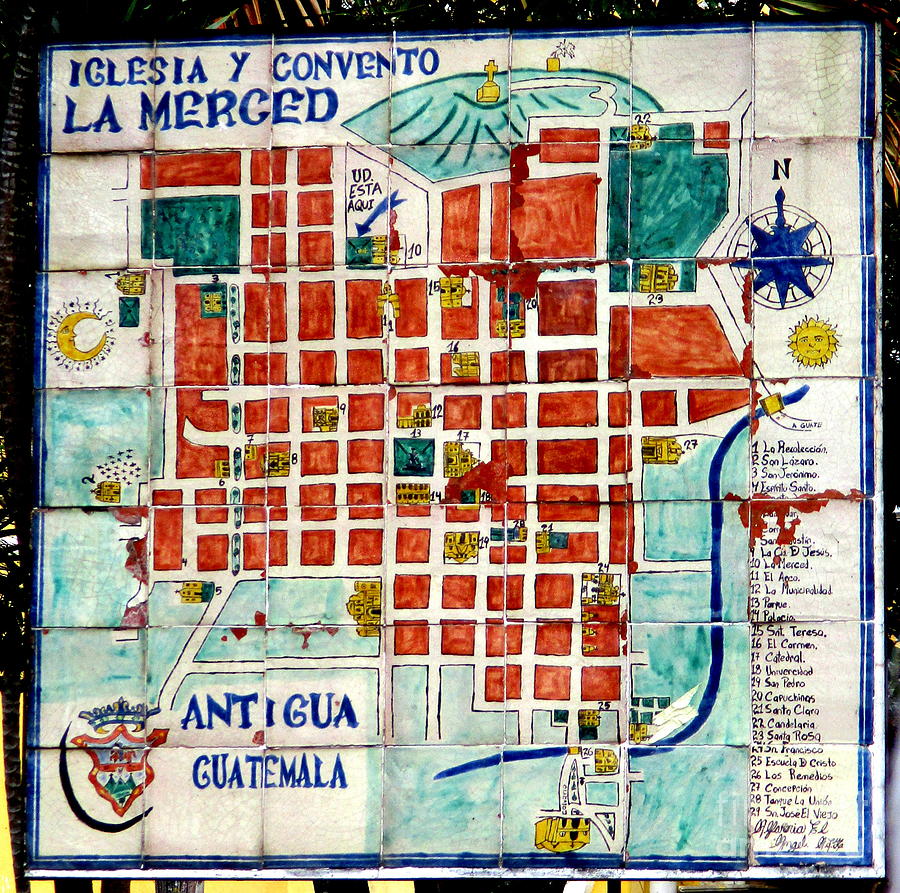 Antigua Map Photograph by Randall Weidner