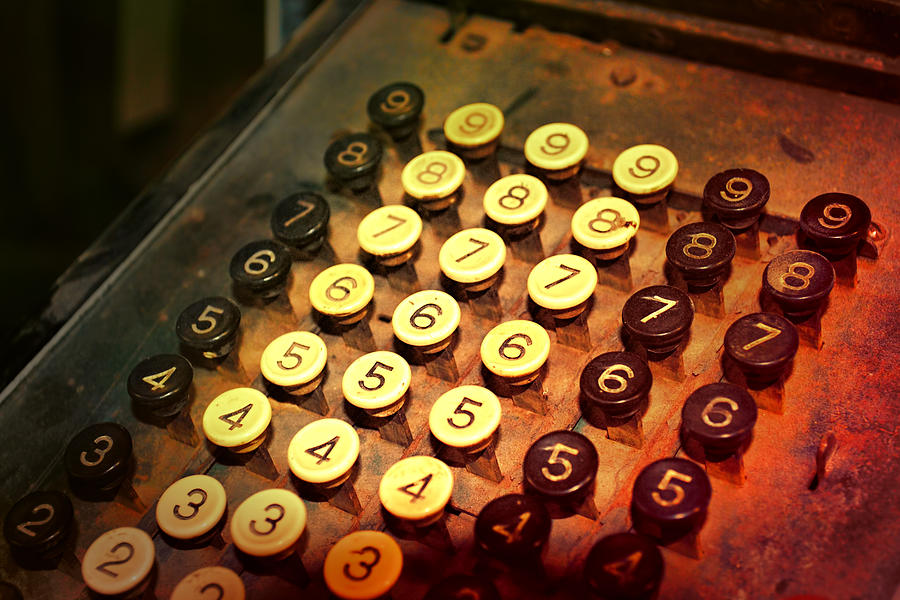 Antique Adding Machine Keys Photograph by Ann Powell