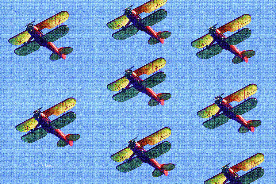Antique Airplane Composition Formation. Photograph by Tom Janca