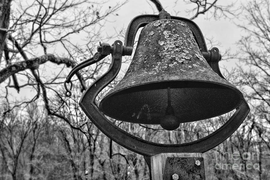 Antique Bell in Black and White Photograph by Paul Ward