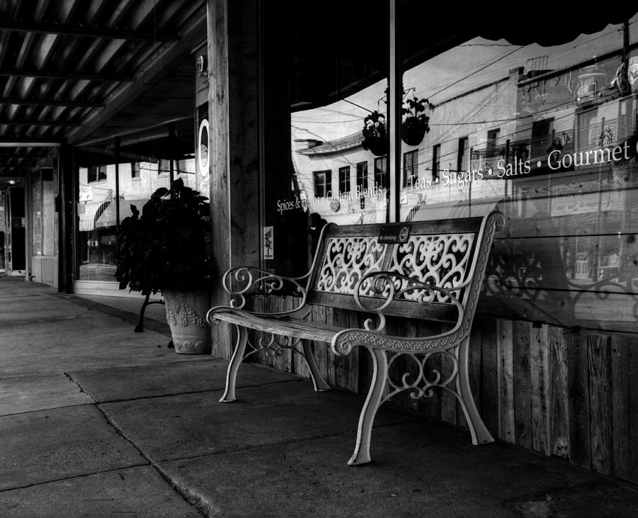 Antique Bench Black And White Photograph by Ester McGuire