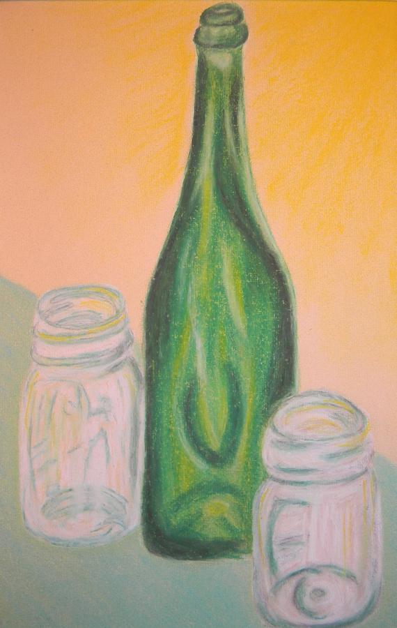 Antique Bottle and Jars Pastel by Emily Ruth Thompson