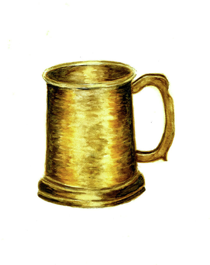 Antique Brass Tankard Painting