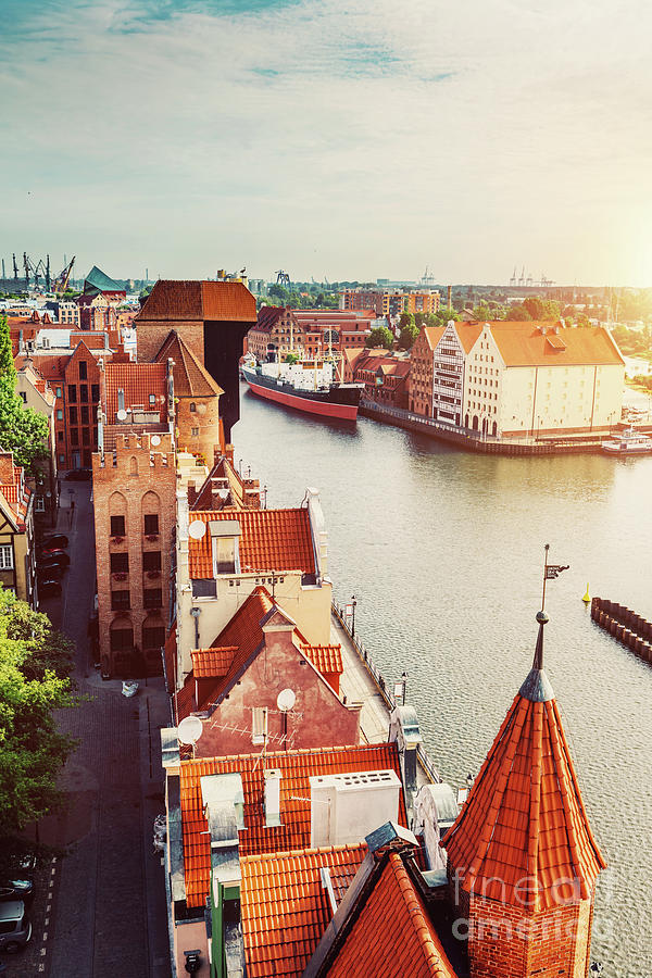 Antique building and river Motlawa in Gdansk Photograph by Michal Bednarek