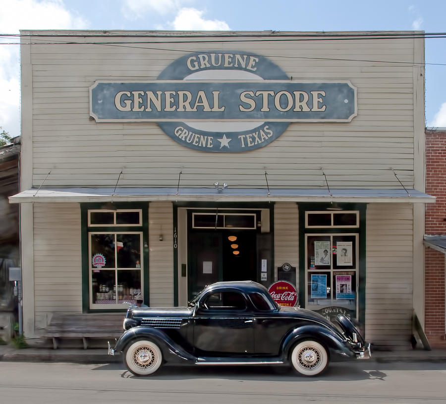 Antique Car At Gruene General Store Photograph by Brian Kinney