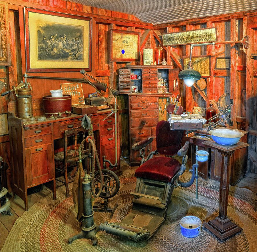 Bowl Photograph - Antique Dental Office by Dave Mills