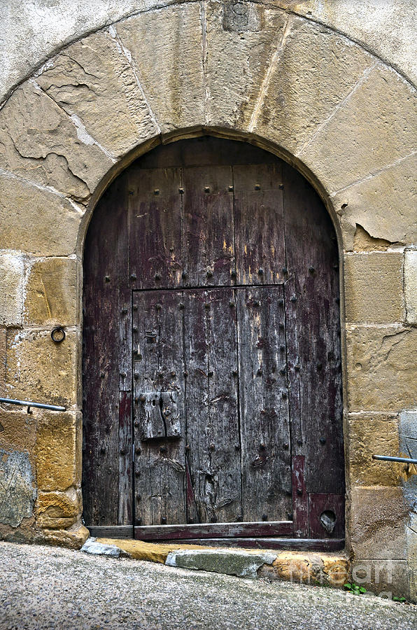 Antique door with cat flap Photograph by RicardMN Photography