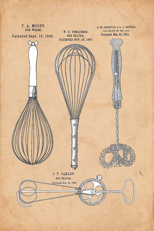 Antique Egg Beater Collection Drawing by Ray Walsh - Fine Art America