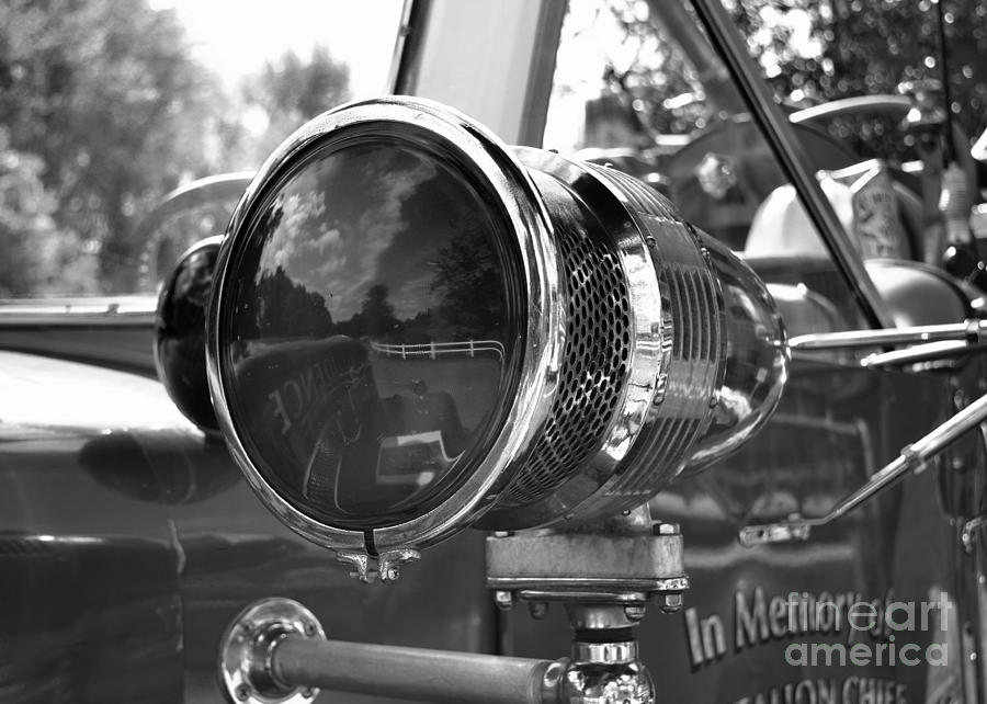 Vintage Firetruck Light Light Detail Photograph by Jason Freedman