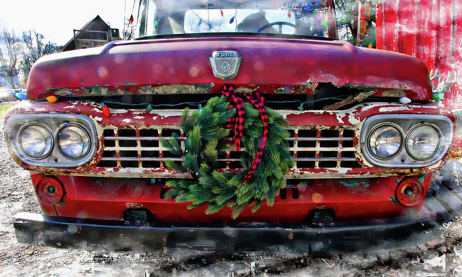 Antique Ford Christmas Photograph by Suzanne Stout