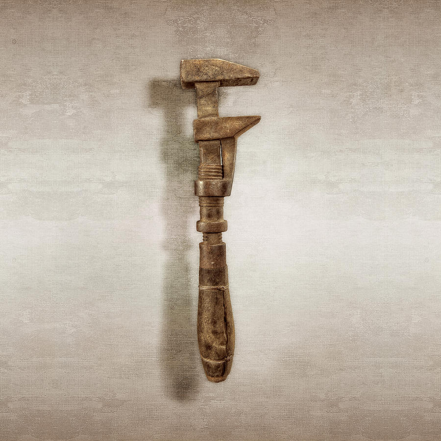 Tool Photograph - Antique Hammer Wrench Right Face by YoPedro