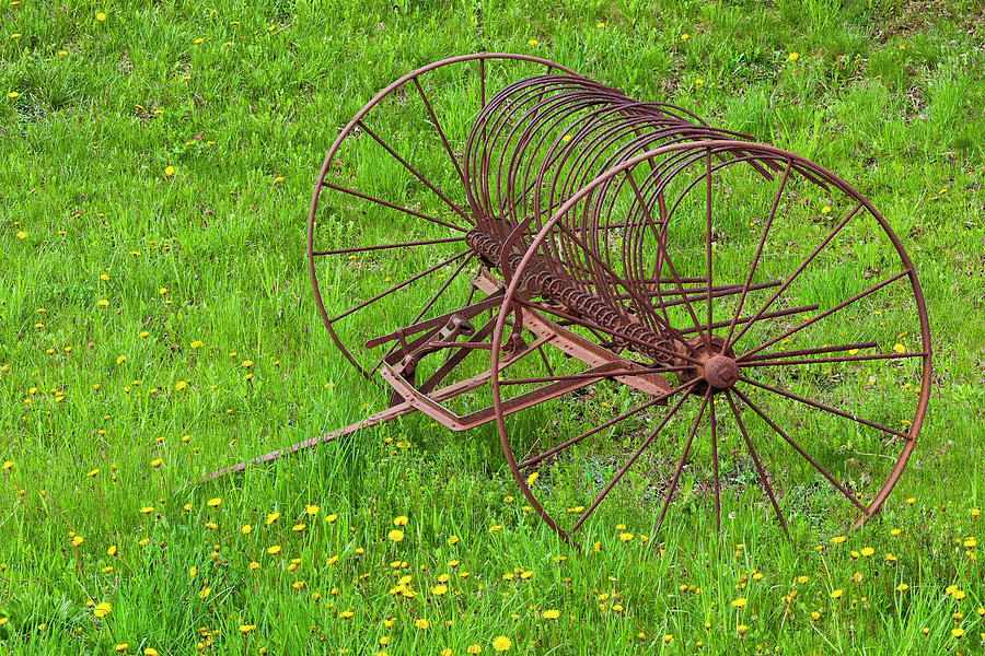 Antique Hay Rake Photograph by Alan L Graham