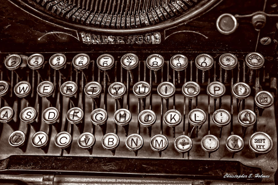 Antique Keyboard - Sepia Photograph by Christopher Holmes