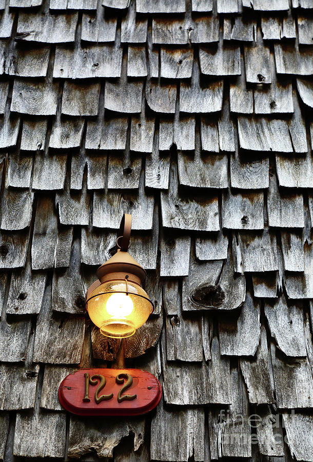 Antique Lamp and Wooden Tiles Frederick Maryland Photograph by James Brunker