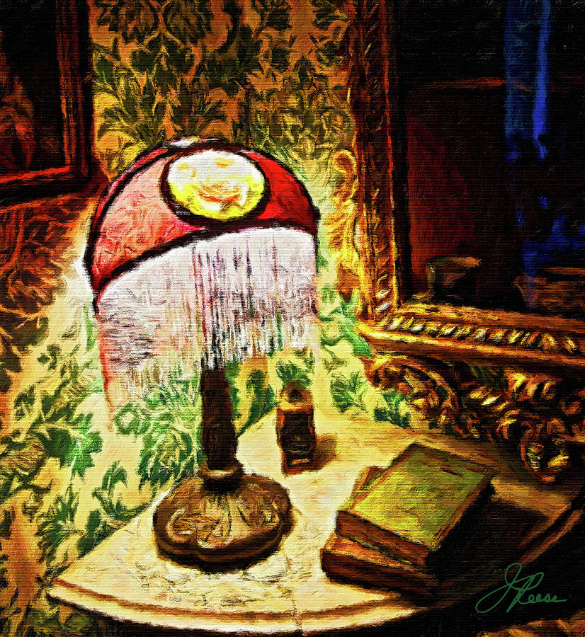 Still Life Painting - Antique Lamp  by Joan Reese