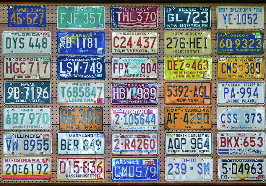 Antique License Plates Photograph by Dave Mills