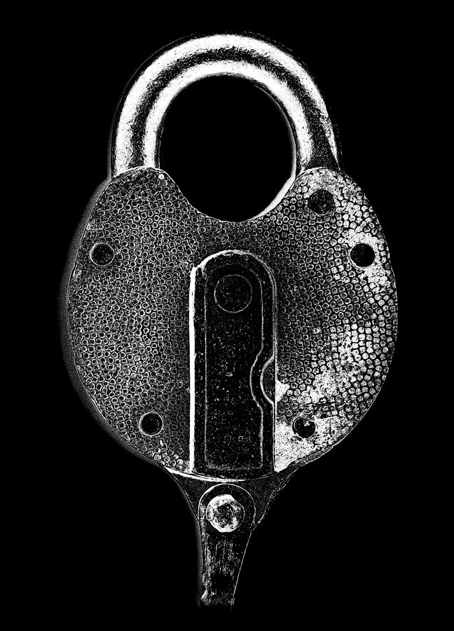 Antique Lock Black and Steel Photograph by Denise Beverly