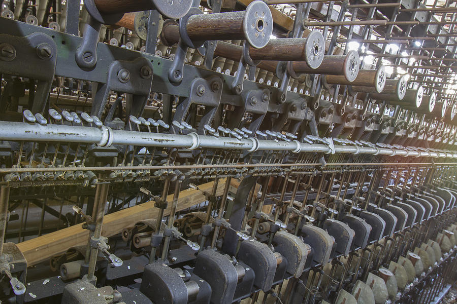 Antique Machinery In Thread Factory Photograph