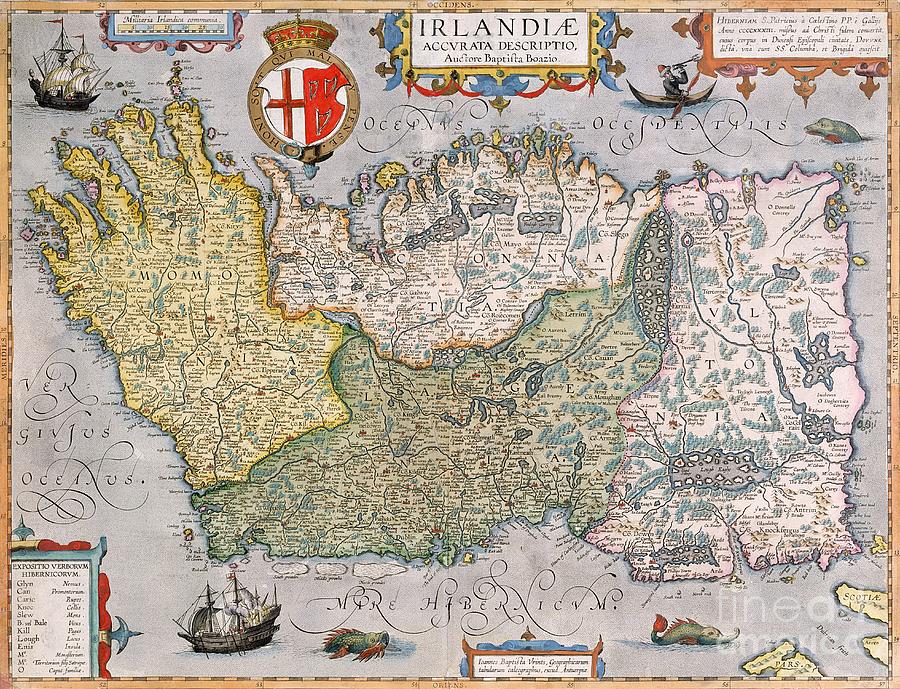 Map Drawing - Antique Map of Ireland by English School