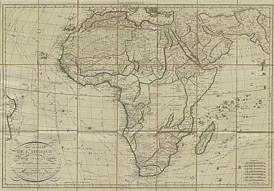 Antique Maps - Old Cartographic Maps - Antique Map Of Africa, 1829 Drawing
