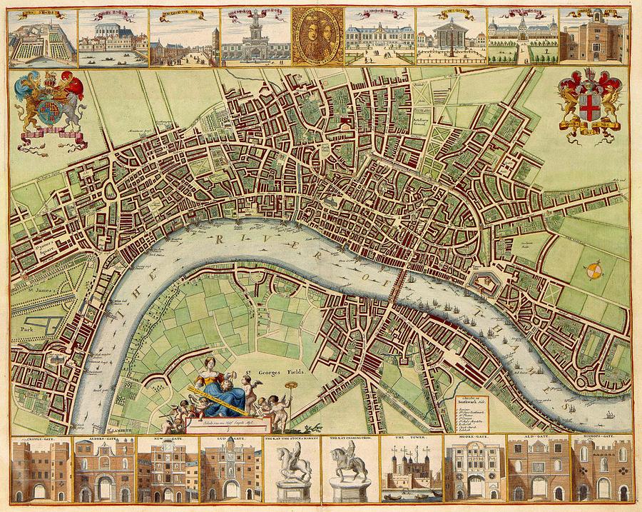Old Maps Of London To Buy Antique Maps   Old Cartographic maps   Antique Map of London 